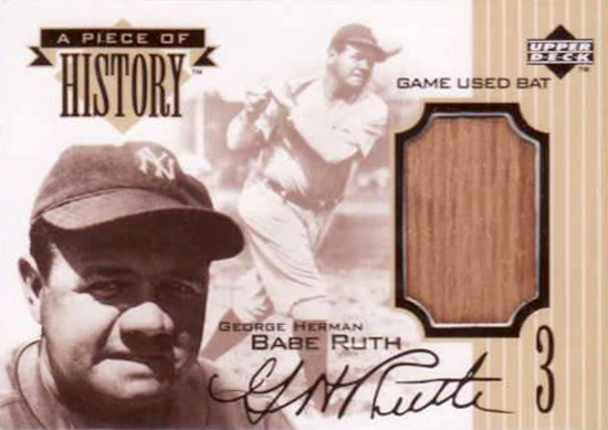 1999 Upper Deck Babe Ruth Piece of History - 500 Home Run Club